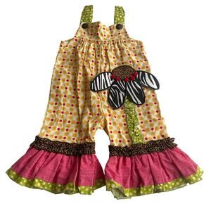 La Jenns Sunflower Appliqué Mixed Print Jumper - 12 Months